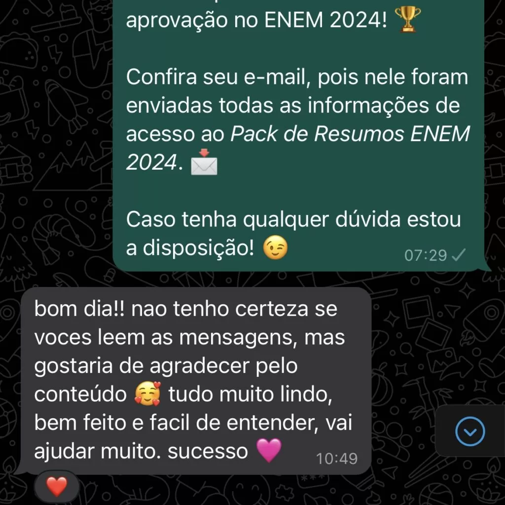 Depoimento de cliente do Enem Expert