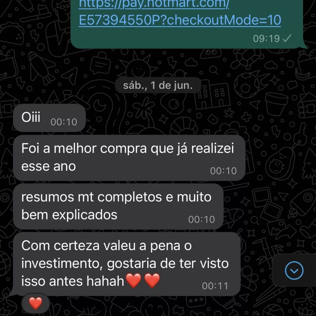 Depoimento de cliente do Enem Expert